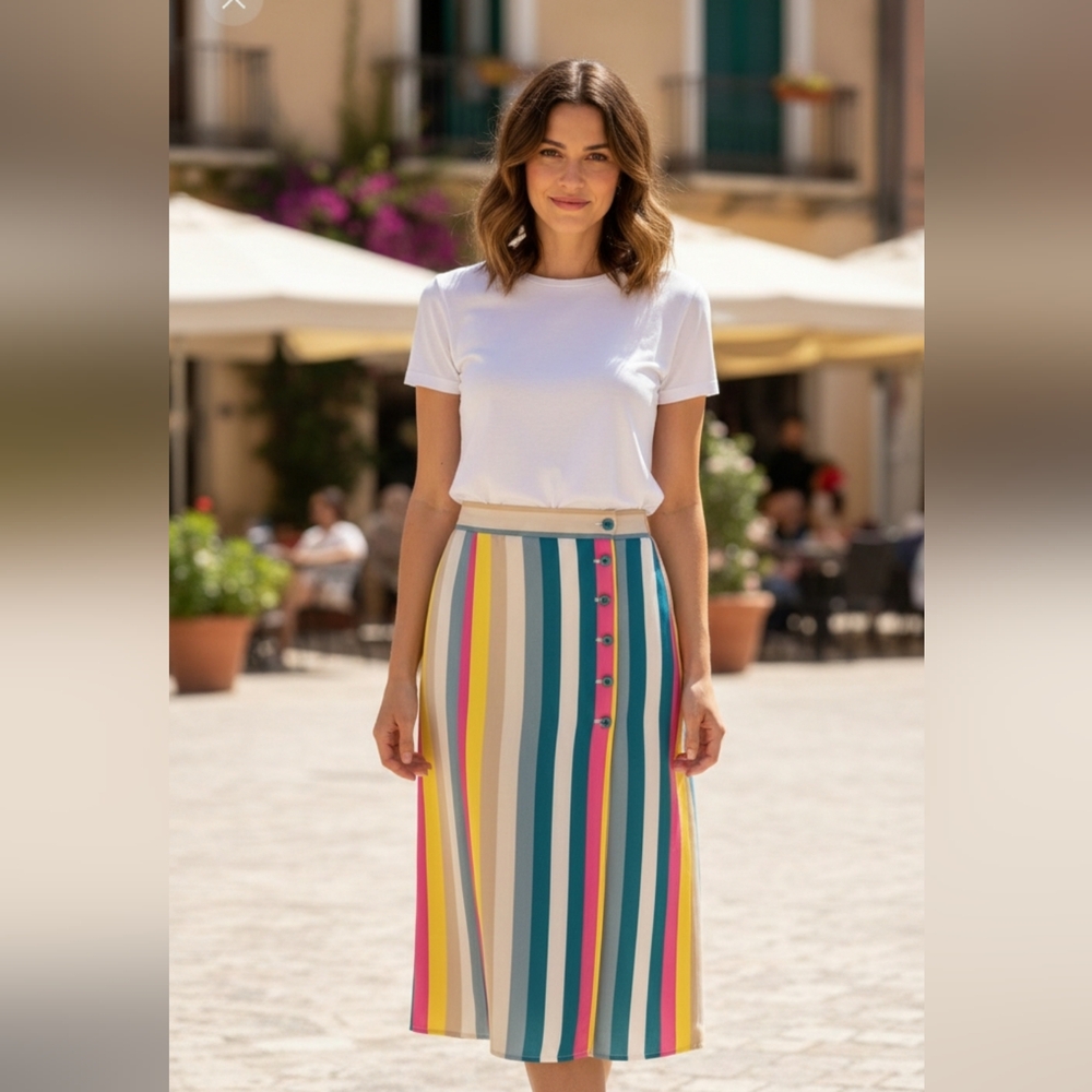 Free Press Multi colored skirt, light weight size S, with Elastic band